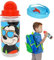 Mickey Mouse Water Bottle for Kids 3+ Years, Leakproof Sipper Bottle BPA Free, 500ml Bottle with Strap, Transparents Summer Water Bottle for Boys School, Travel, Picnic, Cycling Size- 20cm