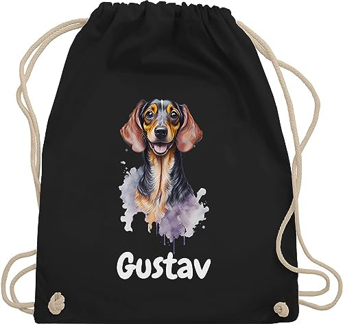 Turnbeutel Rucksack - Hunde - Dackel - Hundebesitzern Geschenk - Unisize - Schwarz - personalisierte geschenke hundebesitzer hund dachshund tasche taschen hundemotiv hunden dackelmotiv beutel