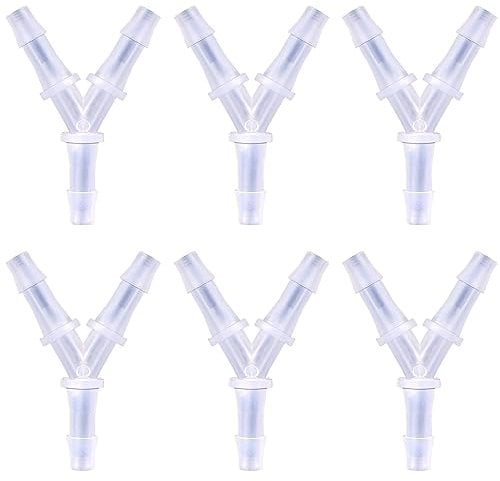 6 Packs Y-Shaped Aquarium Air Valve, Aquarium Airline Tubing 3 Way Oxygen Air Hose Tubing Connectors for Fish Tank Pump Accessories