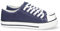 shoes&blues.es 74831-Zapatilla Plana de Mujer, Comoda, con Material de Lona, Estilo Bamba Casual, y Cierre de Cordones. Talla 40 Marino