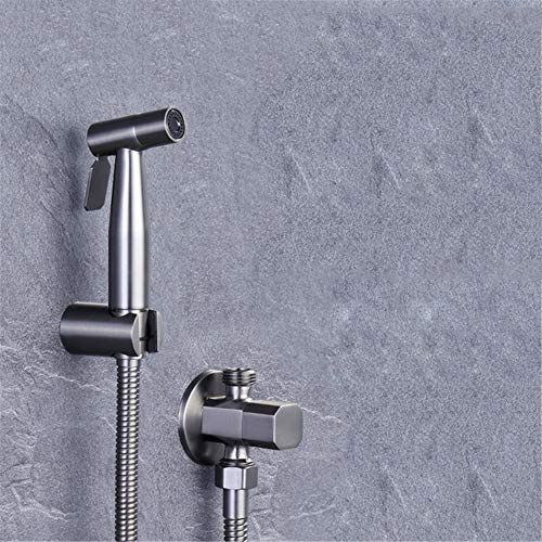 MAXTED Hand-Bidet-Sprayer, Graue Farbe, Edelstahl, Wc, Massives Messingventil, Bidet-Wasserhahn, Dusch-Duschset/Grey/B Set
