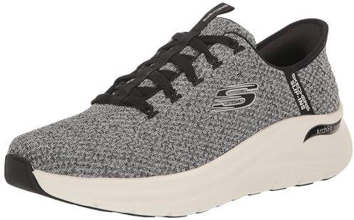 Skechers Men's Arch Fit 2.0 - Look Ahead White Black Low Top Sneaker Shoes 10