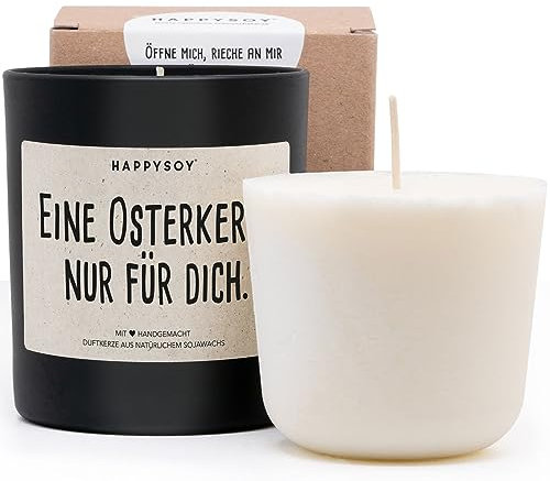 Duftkerze + Refill Wachs - Osterkerze Duftkerze im Glas mit Spruch aus Soja - natürlich handgefertigt vegan - kleines Geschenk Geschenkidee beste Freundin Freund Mama Papa Kollege Kollegin Oma Opa