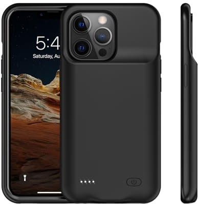 10000mAh Coque Batterie pour iPhone 15 Pro, Étui Rechargeable avec Chargeur Externe [6,1] Power Bank Charger Case (Noir)