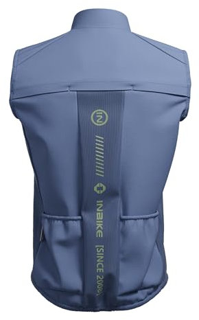 INBIKE Chaleco Ciclismo Cortavientos Hombre Chaqueta de Ciclismo Sin Mangas Chaleco de Deportes Ligero Transpirable Impermeable Protección UV(BU_XXL)