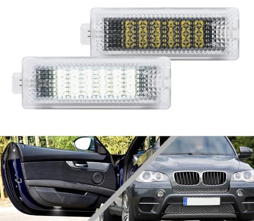 NSLUMO LED-Tür-Innenbeleuchtung für B.M.W X3 E83 F25 X4 F26 X5 E70 X6 E71 E72 Z4, Weiß, 2 Stück