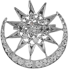 CCAIPU Broche en Strass pour Femmes - Papillon, Ballerine, Fleurs de Mode (StarMoon-Argent)