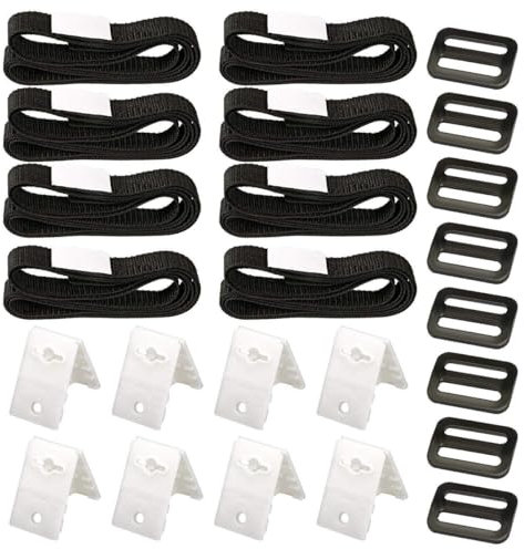 Hsthe Sea 8 Pool Reel Roller Set, Retaining Straps for Solar Film, Retaining Straps and Clips Set, for Swimming Pool Tarpaulin, Pool Cover