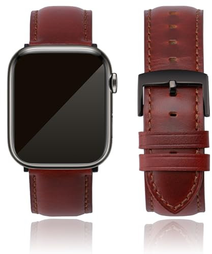 CORROPELLE Leather Watch Straps Compatible with Apple Watch 42mm 41mm 40mm 38mm for Men Women, Top Grain Genuine Leather Straps Replacement Band for iWatch Series 10 9 8 7 6 5 4 3 2 1 SE2 SE