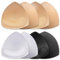 KSang Bra Pads Inserts 4 Pairs Sewn Edges Breast Padding for Sports Bras Swimsuits Bikini A, B, C, D Cup Available, Beige Black White, A