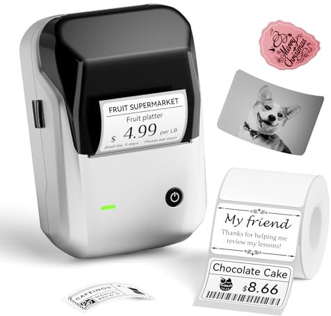 NIIMBOT B1 Etikettendrucker mit Bändern, 5,1 cm, tragbarer Thermo-Etikettendrucker für Zuhause, Schule, Büro, kleine Unternehmen, Adresse, Kleidung, Handwerk, Einzelhandel, unterstützt Smartphones und