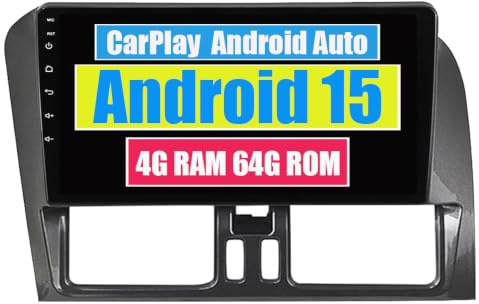 RoverOne Autoradio CarPlay Haupteinheit für Volvo XC60 2008–2017 Android Auto Touchscreen Sat Navi Bluetooth WiFi Radio Player (für 2014–2017)