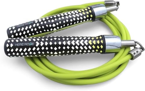 HEREROPE 1/4LB Weighted Skipping Rope for Fitness, Speed, Cardio, Boxing & Workout, Skipping Rope with Ball-bearing, Comfortable & Ergonomic Grip, Tangle Free Cable, Skipping Ropes for Adults Fitness