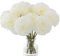 Fonyiunce 12 Piezas Flores de Hortensia Artificial, Centros de Mesa, Flores de Hortensia Artificial,Ramo Artificial, para Decoración del Hogar,Oficina, Jardín (Blanco)