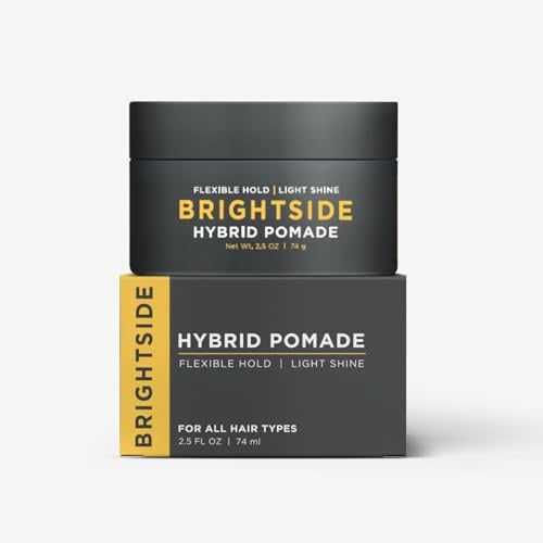 BRIGHTSIDE Hybrid Pomade flexibler Halt leichter Glanz auf Wasserbasis Sheabutter Bienenwachs Jojobaöl und Ozokerit Mischung für alle Haartypen leicht auswaschbar 74ml
