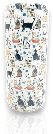 AcaciaHome Porte-parapluie rond en céramique durable – Support parfait pour la maison, le bureau et l'entrée – Ajoute une touche sophistiquée aux espaces de vie pour cannes et bâtons de marche (chats