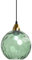 XIRYTU-H 15cm/5.9'' Lámpara Colgante De Esférico Vintage Industrial, E27 Lámpara de Techo Colgante, Acabado en Oro y Pantalla de Vidrio Ondulado Globo, Dormitorio Lámpara de Araña (Verde)