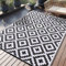 Homaxy Outdoor Teppich Wetterfest, Kunststoff Stroh UV-beständig Wendbar Faltbar Waschbar Balkon Garten Teppich für Terrasse Camping Picknick (180 x 270 cm, Schwarz & Weiß)