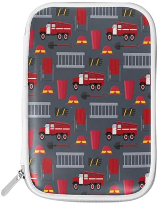 Federmäppchen, Feuerwehrmann, Grau, Halter, Federmäppchen, Auto, LKW, Reißverschluss, Schreibwaren, Reisetasche, Organizer, Kosmetiktasche, für Schule, Mädchen, Jungen, multi, Size：9(L)x5.5(W) inch,