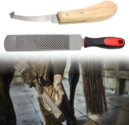 Hufraspel Für Pferde,8 Zoll 200MM Hufraspel Hufschneider Mit Griff,Hufpflegemesser,Huftrimm Werkzeug Set,Hufschmied Huftrimm Werkzeug,Doppelseitige Hufraspel Multifunktions Für Pferde,Schafe