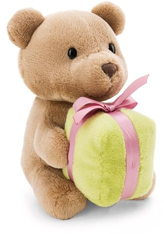 NICI Kuscheltier Bär 13cm mit Geschenk in grün - braun - Stofftier aus weichem Plüsch, niedliches Plüschtier zum Kuscheln und Spielen, für Kinder & Erwachsene - tolle Geschenkidee | 62306