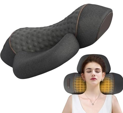 Fisiorest 7.6 cm-1 Nackenmassagegerät, Rücken-Nacken-Massagegerät mit Wärme und Traktion, entlastet Wirbelsäule, ergonomisches Design, tiefes Gewebekneten, Ma- zur Linderung von Tiefengewebe