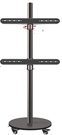 CAFIEDR Universal TV Stand, Mobile TV Cart on Wheels - TV Computer Monitor Horizontal and Vertical Rotating Bracket Floor Mobile Cart Live Video Business Meeting Rack with Goods, 37-75 Inch TV Mount