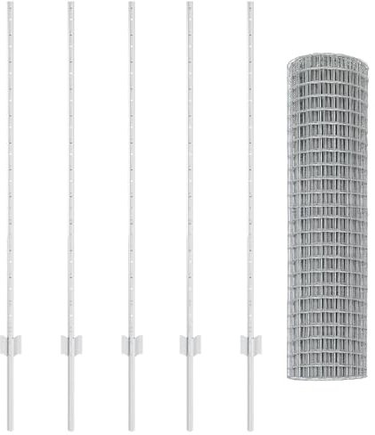 vidaXL Zaun mit Pfosten Silber 1,2 x 10 m Stahl, Verstellbare Außenumzäunung, moderner Gartenzaun, Stabiler Raumteiler, vielseitige Sichtschutzlösung für Gärten