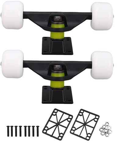 SUNGOOYUE Skateboard-Achsen-Rollen-Set, 2er-Pack Aluminiumlegierung 5 Zoll Street Trucks 45 Mm Grip-Rollen für Street-Skating-Trick-Performance (Black)