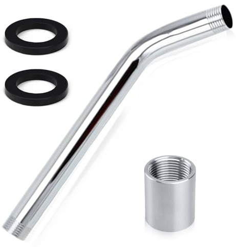 Duschkopf Verlängerung, Dusche Verlängerungsrohr 23cm Edelstahl Duschkopfverlängerung 1/2 Zoll Universal Duscharm Duschrohrverlängerung für Duschkopf Handbrause Extender Badzubehör