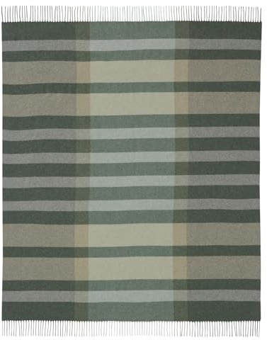 biederlack Plaid mit Fransen Charming Farbe Moss Größe 150 x 200