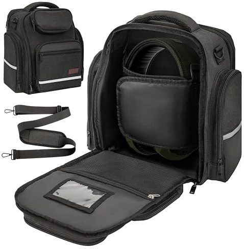 Flugtasche für Piloten, Pilotentasche für Aviation-Headset mit gepolstertem Schutz, passend für Flug-Headset, iPad und Flugzubehör, mit Mehreren Taschen, Geschenk für Piloten, Schwarz (nur Tasche)