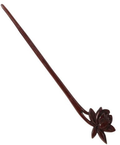 NULYLU Horquilla de Madera Cabello Estilo Antiguo Diseño de Flor de Loto, Palillo Chino para Moños, Accesorio Ligero y Resistente Adecuado para Peinados Femeninos Elegantes
