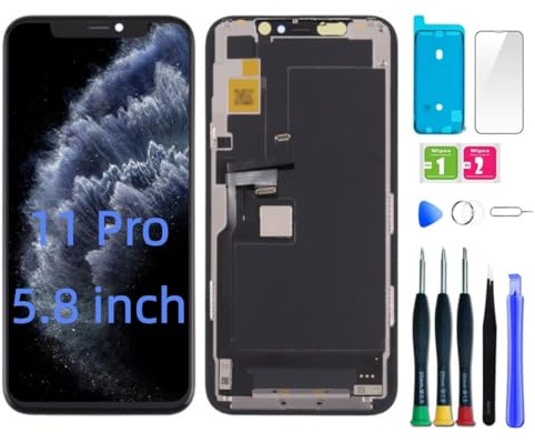 bstdianzi Pantalla de repuesto para iPhone 11 Pro de 5.8 pulgadas, pantalla LCD táctil 3D para modelo A2160, A2217, A2215, montaje digitalizador con herramientas de reparación