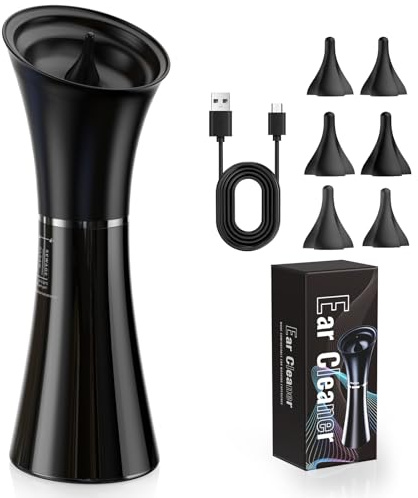 Ear Wax Removal Kit, Ear Cleaner Electric Rechargeable,One-Hand Control Earwax Remover Tool,Irrigation Flushing System with Soft Silicone Tip,4 Pressure Modes,Safe Ears Cleaning Tool Kit for Home Use