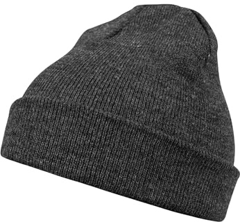 MSTRDS Herren Basic Beanie Flap Strickm tze, Grau (Ht.Charcoal 3857), Einheitsgröße EU