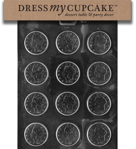 Dress My Cupcake DMCM121 Chocolate Candy Mold, Large Coins