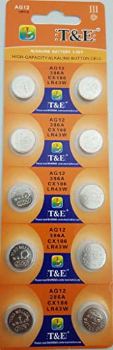 10x AG 12 Uhrenbatterie 301 386 LR 43 1142 Knopfzelle
