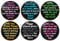 Set of 6 David Bowie Lyric 32mm FRIDGE MAGNETS - MADE IN UK - By BUTTON ZOMBIE