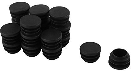 sourcing map 18STK.Pfostenkappe Lamellenstopfen Kunststoff Blanking End Kappe rund Rohr Tube Einsatz 25mm Dia Schwarz