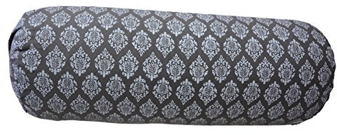 Tvamm Lifestyle Yoga Bolster 65 x 23 cm mit Buchweizenschalen gefült (Vidya Grau)