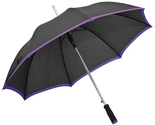 Eleganter Automatik-Regenschirm / mit Softgriff / Farbe: schwarz-violett