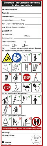LEMAX® Aufkleber Leiter-Gebrauchsanweisung Schiebeleiter,Folie,65x225mm,2/Bogen
