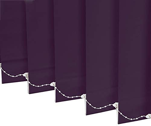 White/Purple Vertical Blinds for Window/Door - Blackout Window Curtains, Privacy Blinds for Patio, Extra Wide Drapes, Customizable (Color : Purple, Size : 130x250cm(WxH))