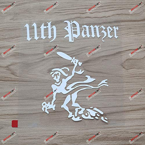 15,2 cm Weiß, 11. Panzerdivision Decal-Aufkleber, „Ghost“, Zweiter Weltkrieg, Panzer, deutscher Panther, Armee, Auto-Vinyl