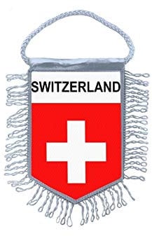 Akachafactory Fanion Mini Drapeau Pays Voiture Decoration Suisse Swiss