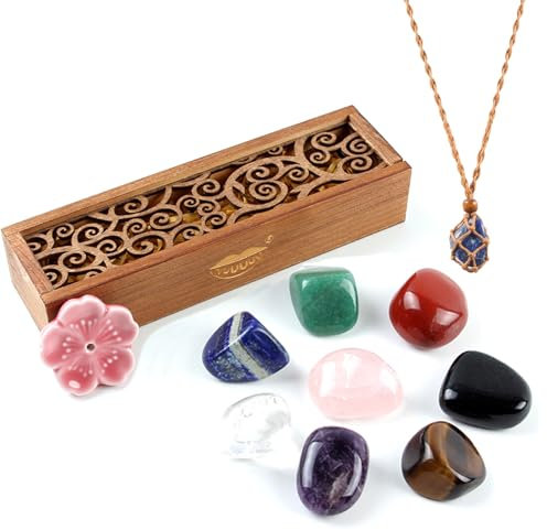 vuUUuv Chakra Stones Set - Cristales curativos de Reiki de Piedra cruda en Bruto Natural para curación, meditación, Equilibrio de Chakra o Ritual