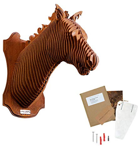 Rerum & Consilium Pferdekopf Wanddeko in Edelrost-Optik I Made in Germany I 48 x 28 x 41 cm I 18 kg Eigengewicht I Stahl | Pferd Deko in Rost Optik