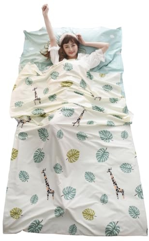 TRIWONDER Baumwolle Hüttenschlafsack, Schlafsack Inlett, Leicht & kompakt, Schlafsack Inlay, Sommerschlafsack, Reiseschlafsack für Reisen (Weiß, M - 120x230)