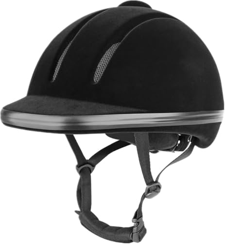 TentHome - Casco de equitación con Bomba de equitación Ligera para Hombres y Mujeres, jóvenes y Adultos, Color Negro, tamaño M(54-58CM)